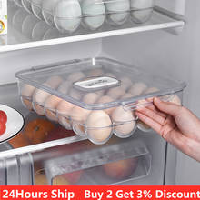 12/14/24 Grids Transparent Egg Box Kitchen Storage Organizer Refrigerator Egg Crisper Container Racks Food Freshs Torage Tray 2024 - buy cheap