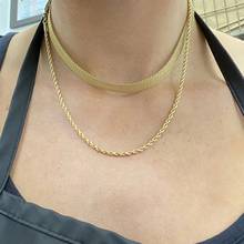 High Quality Simple Charm Width 7mm Flat Snake Chain Choker Necklace For Women Girl Fashion Gold Color Jewelry Wholesale 32+10CM 2024 - buy cheap