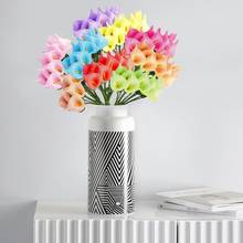12 pçs/lote flores artificiais coloridas falso callalily casamento buquê mesa de mesa para casa decoração festa callas lírio vaso 2024 - compre barato