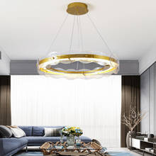 Lustre de luxo estilo pós-moderno para sala de estar, quarto, casa de jantar, vila, nórdico, lâmpada de cristal simples 2024 - compre barato