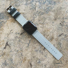 Джинсовый ремешок для часов Apple, ремешок для часов, 38 мм, 40 мм, 42 мм, 44 мм, тканевый кожаный ремешок для часов Apple iWatch Series 2, 3, 4, 5 2024 - купить недорого