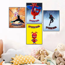 Tela de anime homem aranha marvel, pôster para crianças super-heróis vingadores, pintura de personagem, imagens de arte de parede, impressões para decoração de casa e sala 2024 - compre barato