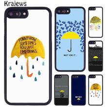 Желтый резиновый чехол krajew HIMYM с зонтиком для телефона iPhone X XR XS 11 12 13 Pro MAX 5 6 6S 7 8 Plus Samsung Galaxy S8 S9 S10 2024 - купить недорого