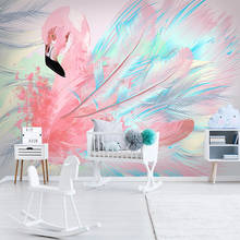 3D Wallpaper Modern Simple Nordic Style Hand-painted Pink Feathers Murals Living Room Kid's Bedroom Romantic Home Decor Frescoes 2024 - buy cheap