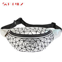 Waist Bag Women Waist Fanny Packs Belt Bag Luxury Brand Geometric Chest Handbag Black Waist Packs Hologram Bum Bags Dropshipping 2024 - buy cheap