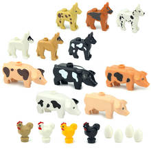 Building Blocks MOC Farm Animal Pigs Chickens Eggs Dogs Pets Poultry City House Courtyard Accessories DIY Bricks Creative Toys 2024 - buy cheap