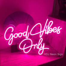 Personalized Custom LED Neon Sign Good viber only Suitable For Room Home Bar Cafe Wedding Party Decoration Neon Light 2024 - buy cheap