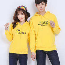 If Lost Please Return To JESSICA Letter Print Sweatshirts Women Matching Couple Pullovers Casual Oversize Cotton Mens Hoodies 2024 - buy cheap