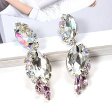 ZA New Fashion Fine Jewelry Dangle Crystals Drop Earrings Hanging Dainty Clear Crystals Set in Accessories Pendientes For Women 2024 - buy cheap