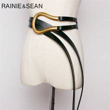 RAINIE SEAN Women Belt Genuine Leather Belt Women High Fashion Designer Brand Black Red White Brown Belt for Dresses 122cm 2024 - buy cheap