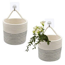 Hanging Bamboo Storage Baskets Foldable Laundry Straw Patchwork Wicker Rattan Seagrass Belly Flower Pot Planter Rope Basket 2024 - buy cheap
