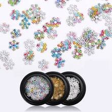 1 Box Gold Silver Nail Art Glitter Hollow Out Nail Snow Flakes Sequins Mixed Design Decorations For Gel Polish Nail Accessories 2024 - buy cheap