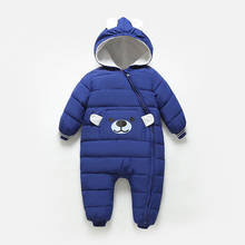 Mono con capucha para bebé, pelele grueso de algodón cálido, Mono para recién nacido, traje de nieve, ropa para niño y niña, abrigo de invierno 2024 - compra barato
