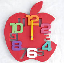 RED Apple Wall Clock Creative  Children's Room Wall Watch Silent Cartoon Living Room Home Clocks Wall Home Decor BB50WC 2024 - buy cheap