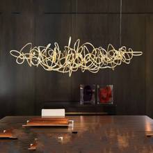 Lámpara de araña LED de lujo para decoración de restaurante, lámparas de brillo nórdico para salón, barra de Arte de hierro Simple, árbol colgante de cromo 2024 - compra barato