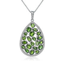 GEM'S BALLET 5.98Ct Natural Water Dorp Chrome Diopside Women's Genuine 925 Sterling Sliver Pendant Necklace Fine Jewelry 2024 - buy cheap