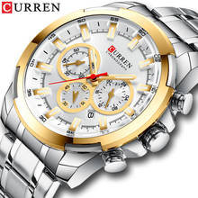 Curren-relógios masculinos de aço inoxidável, à prova d'água, marca de luxo, com cronógrafo, quartz, para homens 2024 - compre barato