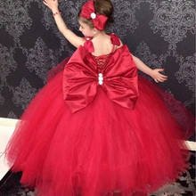 Long Baby Girls Birthday Dresses O Neck Lace Ruffles Girls Pageant Gowns Children Kids Prom Party Dress 2024 - buy cheap
