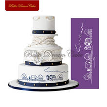 Estêncil da malha da casa de ldyllic para o casamento fondant sugarcraft bolo estênceis do laço do molde da tela ferramentas de decoração do bolo MST-29 2024 - compre barato