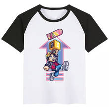 Camiseta con estampado de dibujos animados de "Back To The Future" para niños, ropa divertida, camiseta de manga corta para bebé de verano 2024 - compra barato