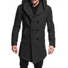 ZOGAA, модный Мужской плащ, куртка, весна-осень, мужские пальто, повседневный однотонный шерстяной Тренч, пальто для мужчин, одежда 2019 2024 - купить недорого