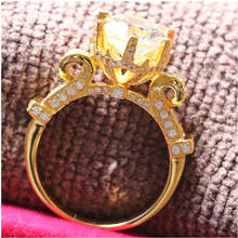 Твердое желтое золото ювелирное изделие уникальное кольцо 5CT Moissanite бриллиантовое кольцо Женское Обручальное ювелирное изделие женское 18K Золотое кольцо сердечки и стрелы 2024 - купить недорого