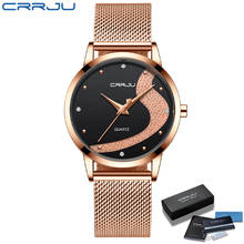 CRRJU Watch Women Fashion Dress Quartz Watches Lady Stainless Steel Waterproof Wristwatch Simple Girl Clock Relogio Feminino 2024 - buy cheap