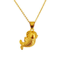 VAMOOSY 24K Gold Color Fish Head Pendant Necklaces for Women Aesthetic Choker Link Chains Charms Wedding Jewelry Bridal Gifts 2024 - buy cheap