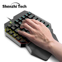 One Handed Keyboard Gaming Mechanical Artisan Keycap RGB Backlit Wrist Rest Support 39 Keys Left Hand Keypad for PUBG LOL 2024 - buy cheap