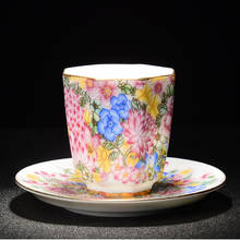 Taza de té Maestro de flores esmaltadas, cerámica pintada a mano, Color porcelana, juego de té de Kung Fu 2024 - compra barato