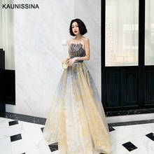 KAUNISSINA Evening Dress Sleeveless Off the Shoulder Formal Dresses Sequins Floor Length Elegant Princess Ball Gown Party Dress 2024 - buy cheap