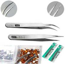 Straight / Curved End Nail Art Eyelash Craft Tweezers Nippers Pointed Clip Tool 2024 - buy cheap