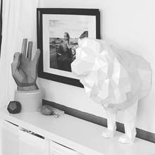 Escultura de papel 3D De León para decoración del hogar, arte de pared de estilo moderno hecho a mano, artesanías para sala de estar 2024 - compra barato