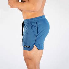 Short masculino fitness de academia, bermuda respirável de malha com secagem rápida para treino de praia 2024 - compre barato