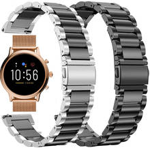 22mm cintas de aço inoxidável para fossil q explorist hr gen 4/q explorist gen 3 pulseiras relógio inteligente pulseiras pulseira cinto 2024 - compre barato