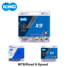 KMC-cadena plateada para bicicleta de montaña, accesorio para bici de carretera MTB, 116L, 9 velocidades, 116 eslabones, botón mágico, X9, X9, X9, EPT Z9 2024 - compra barato