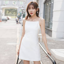 YIGELILA-vestido blanco Sexy sin mangas, prenda con tirantes finos y cuello cuadrado por encima de la rodilla, 65330 2024 - compra barato