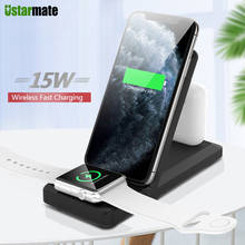 15W 3in1 Qi Wireless Charger Dock for Samsung Xiaomi Super Charger Fast Wireless Charging for Apple iWatch 5 4 3 Airpods 1 2 Pro 2024 - buy cheap