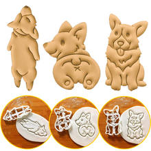 3Pcs/Set Cookie Cutters Mold Cute Corgi Dog Shaped Biscuit Baking Tool Kitchenware Bakeware DIY Tool for Kids Hand Mold 2024 - купить недорого