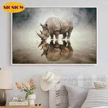 SIOSIOW 5d Diy Diamond Painting Square Full Round Rhino 3d Diamond Mosaic Embroidery Cross Stitch Kit Crystal Animal Decor Home 2024 - buy cheap