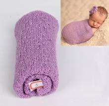 Envoltório para foto de bebê recém-nascido, adereços e cobertor infantil de malha elástica papel de foto acessórios 40*150cm 2024 - compre barato