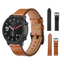 New Genuine Leather Watch Band for Xiaomi Amazfit GTR 47mm Pace Replacement Wrist Strap for Huami Amazfit Stratos 2 2S 3 Man 2024 - buy cheap