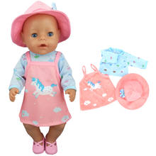 Doll Clothes 43 Cm Baby Doll Pink Vest Dress Hat for 18 Inches American Og Girl Doll Strapless Sundress 2024 - buy cheap