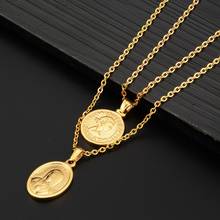 Stainless Steel Double Matrona Mary Queen Set Pendant Necklace Personaliy Chain Hip Hop Trendy Jewelry  Men Women Gift Cool Boy 2024 - buy cheap