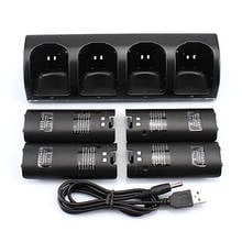 Baterías recargables de 4x2800mah + cargador Quad 4, Kit de estación de acoplamiento para mando de Wii, cargador de Gamepad de Wii, color negro 2024 - compra barato