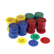 160pcs/set Plastic Poker Chips Set, 10/20/50/100 Chip 4 Colors Casino Props Card Game Party Supplies 2024 - buy cheap
