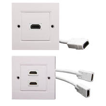 Painel de parede uk socket port hd hdmi, tomada de parede britânica com cabo de vídeo curto, soquete elétrico carregador 2024 - compre barato