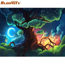 RUOPOTY Frame 60x75cm Trees Diy Painting By Numbers Kit Modern Wall Art Picture By Number Acrylic Paint On Canvas For Home Decor 2024 - buy cheap