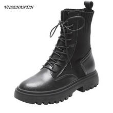 VIISENANTIN Martin Boots Female British 2019 Autumn New Short Boots Handsome Motorcycle Boots Thick Bottom Joker Boots Black 2024 - buy cheap