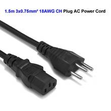 Swiss Power Cable 1.5m 2m 3m 3 Prong CH Plug IEC C13 AC Power Supply Cord For PC Computer Monitor Antminer PSU 3D Printer LG TV 2024 - buy cheap
